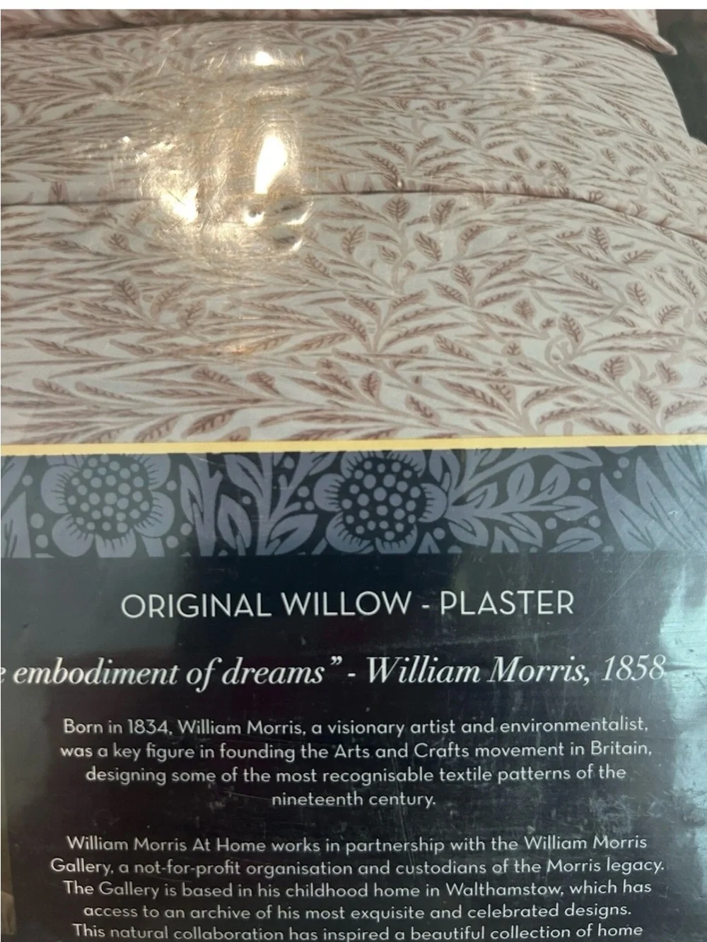 William Morris England KING Sheet Set Original Willow Plaster Pink 4pc Cottage